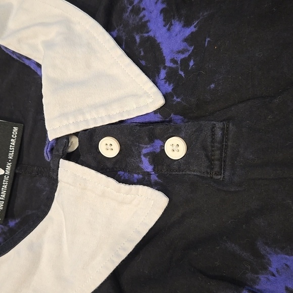 KILLSTAR GOTHIC FAST DYE CROP TOP. BLACK AND PURPLE. SIZE MEDIUM. - Picture 6 of 6